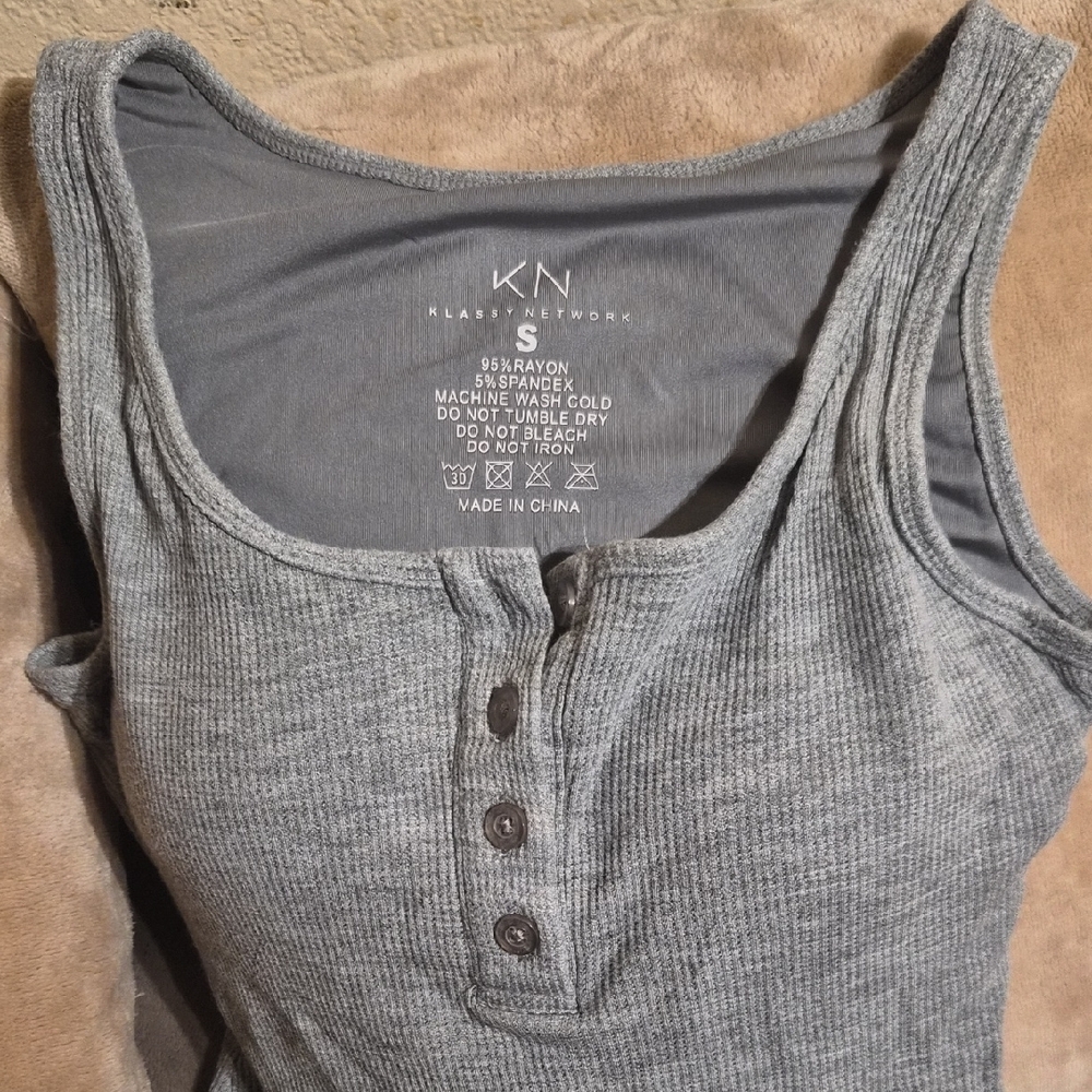klassy network Gray Ribbed Bodysuit - Picture 2 of 3